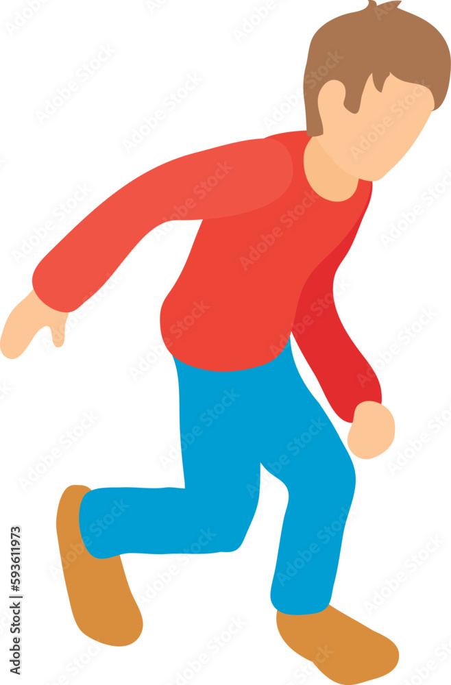 Walking man icon isometric vector. Faceless young person in casual clothes icon. Guy, human, person, character Walking man icon isometric vector. Faceless young person in casual clothes icon. Guy, human, person, character