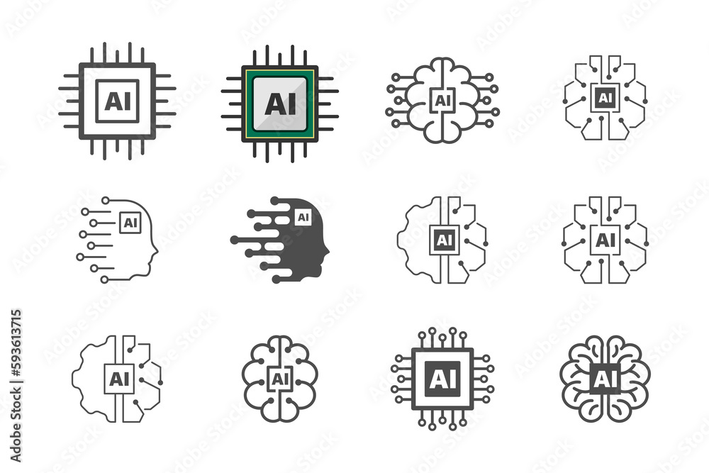 Artificial intelligence AI icon vector design Artificial intelligence AI icon vector design