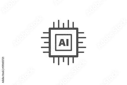 Artificial intelligence AI icon vector design