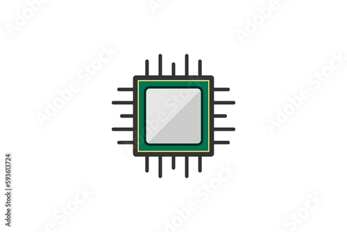 CPU central processor unit. electronic chip icon sign symbol design vector