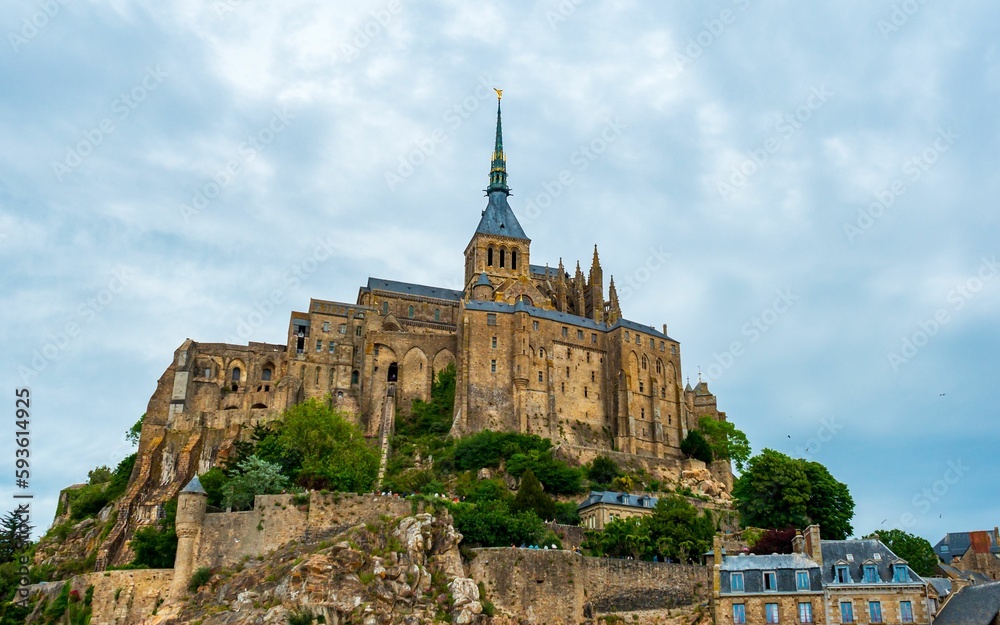 Scenic shot of Mont Saint Michel in Normandy, France