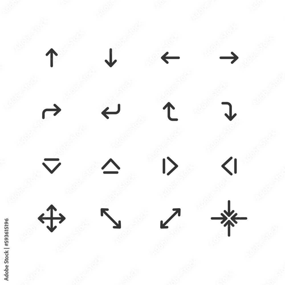 Line Arrow vector icon set . Line Arrow vector icon set .