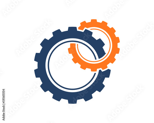 Double gear wheel connection with different color