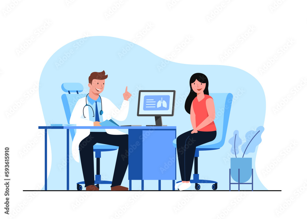 The doctor examines, advises and dispenses medications to patients The doctor examines, advises and dispenses medications to patients
