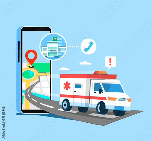 Hospital service Patients can call an ambulance service via phone. or online via the hospital's website