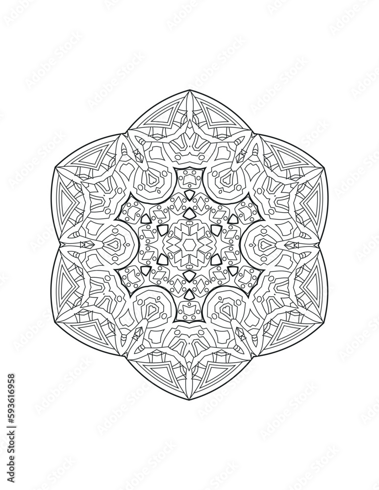 Mandala for adult or children's coloring book	