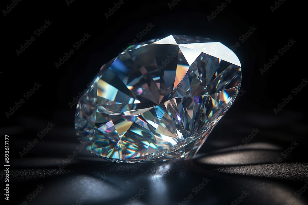 Flawless Perfection: Single Diamond on Dark Background Generative AI Flawless Perfection: Single Diamond on Dark Background Generative AI