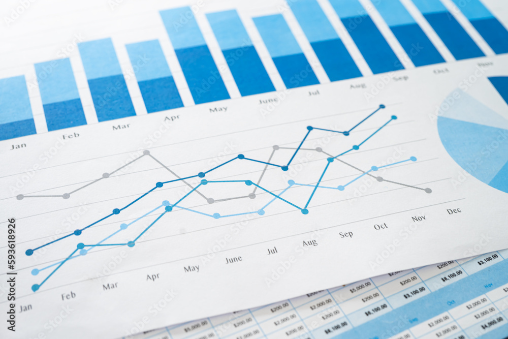 chart or graph paper. Financial, account, statistics and business data concept. chart or graph paper. Financial, account, statistics and business data concept.