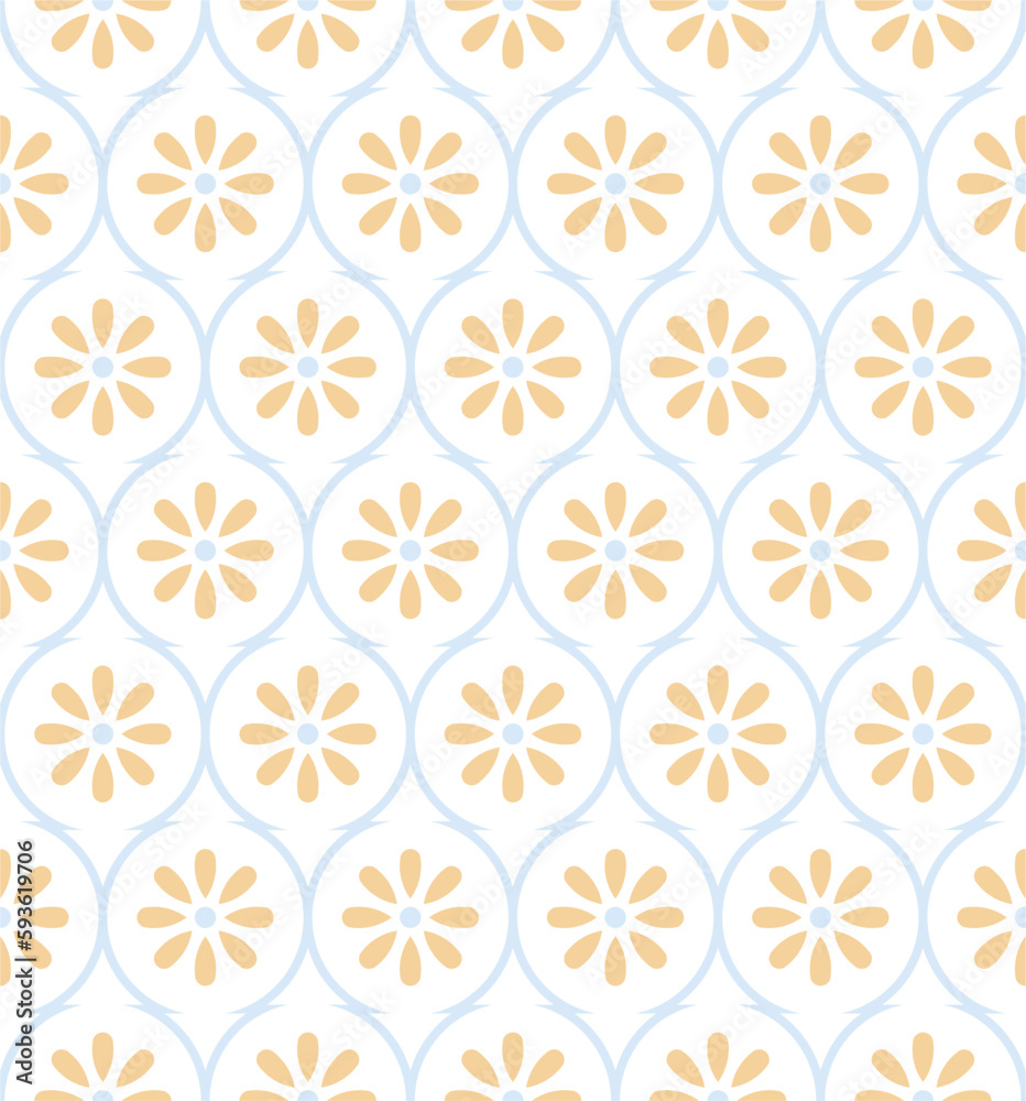 A seamless pattern with orange flowers