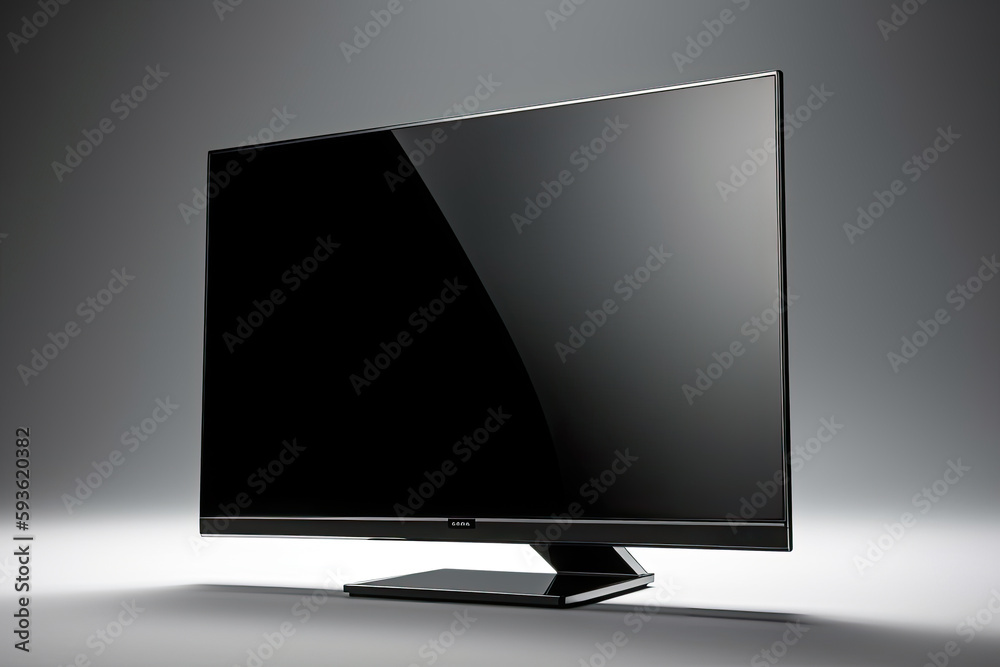 lcd tv screen with reflection created with Generative AI technology lcd tv screen with reflection created with Generative AI technology
