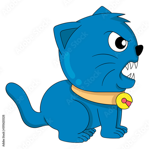 cute sitting kitten meowing
