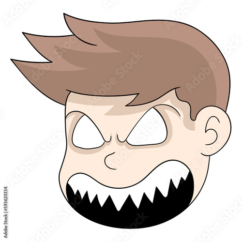 emoticon boy head expression angry swearing face