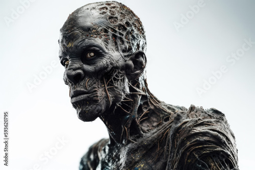 zombie in detailed view created with Generative AI technology