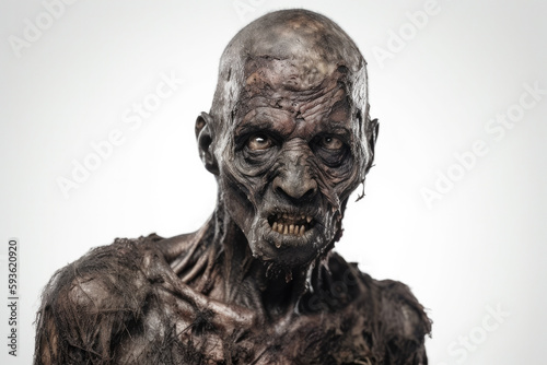 zombie in detailed view created with Generative AI technology