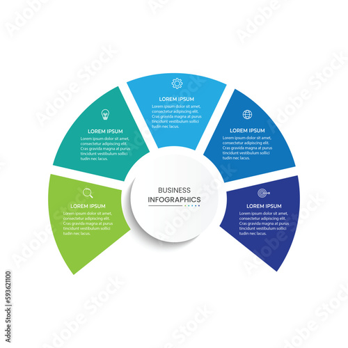 Infographic template with option or step for business presentation