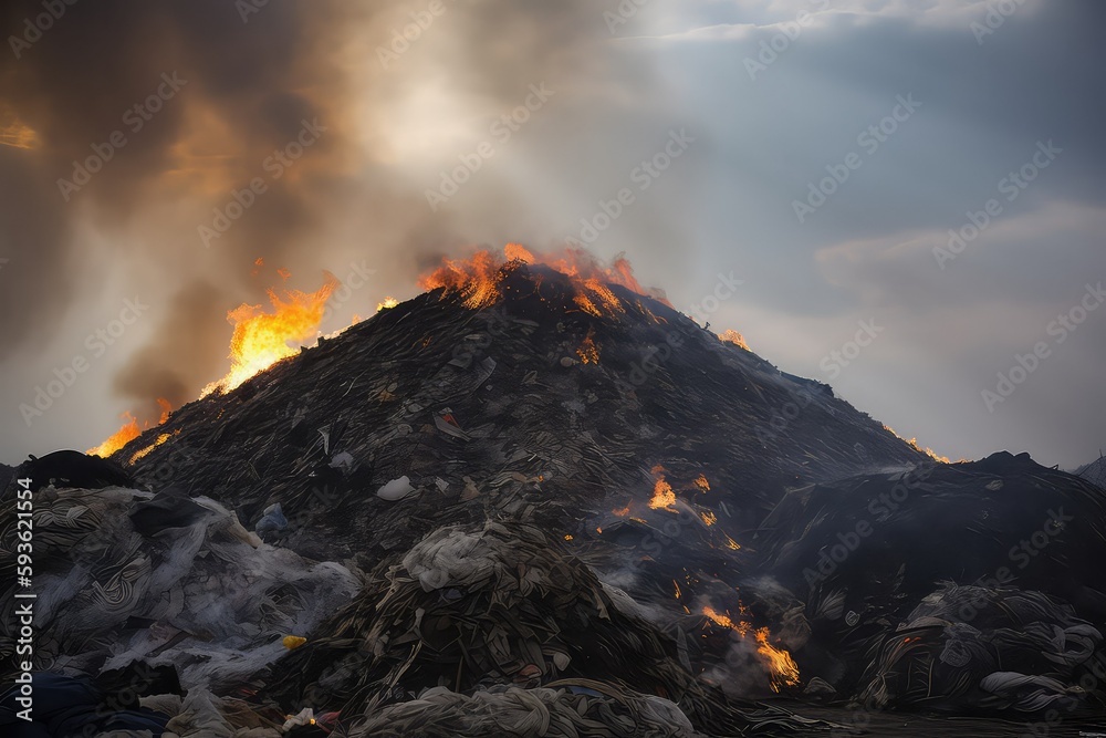 burning trash pile, generative ai
