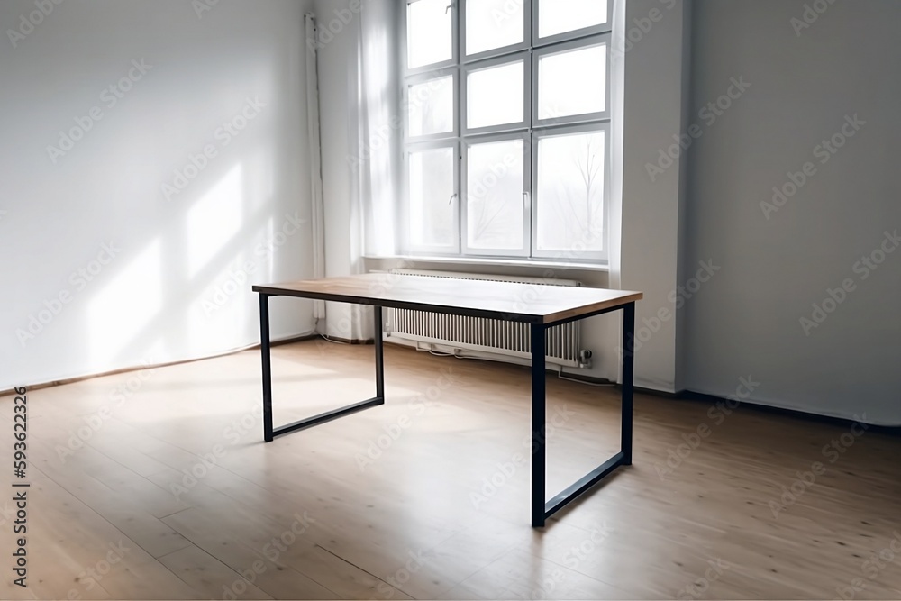 Fototapeta premium Empty Table in an Empty Room for Product Editing