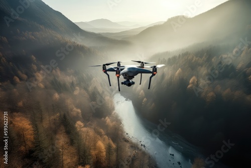 Drone Footage Exploring the Wilderness from Above Generative Ai
