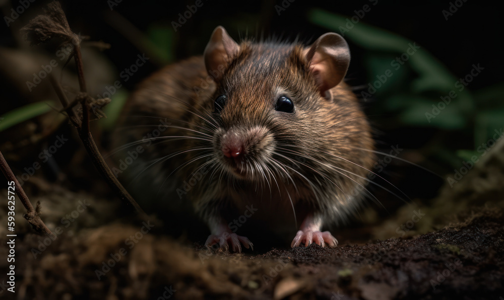 photo of brown rat on forest background. Generative AI photo of brown rat on forest background. Generative AI