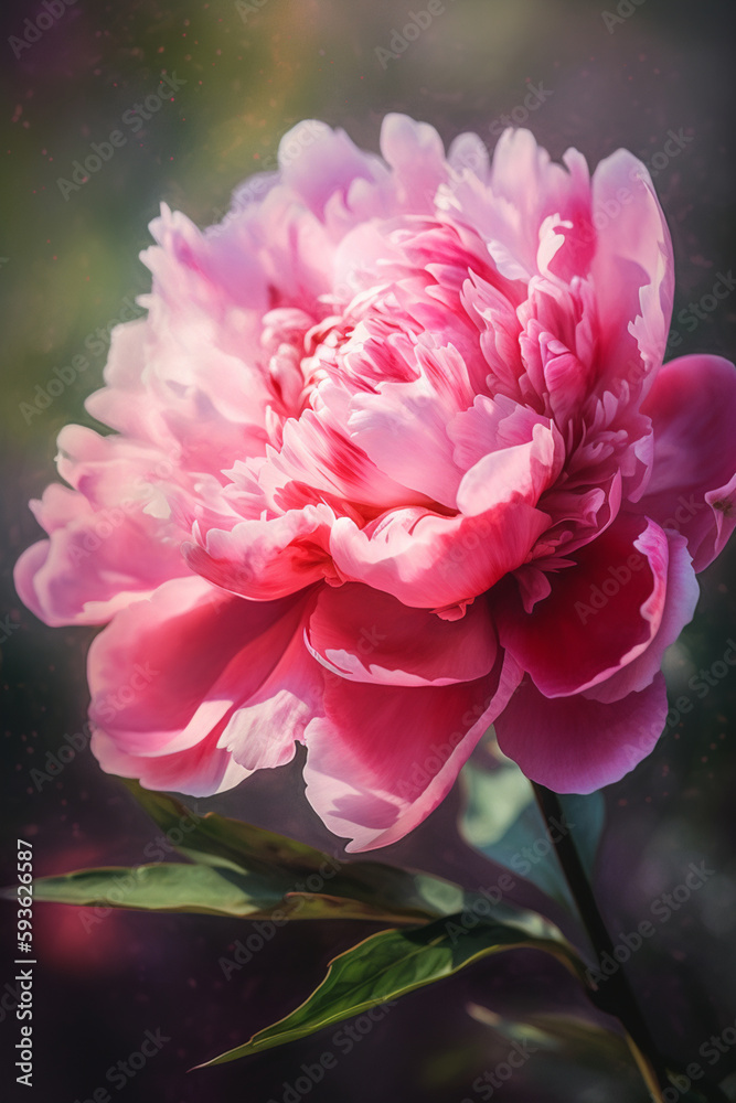 Close-up Watercolor Painting of a Pink Flowering Perennial Plant Close-up Watercolor Painting of a Pink Flowering Perennial Plant