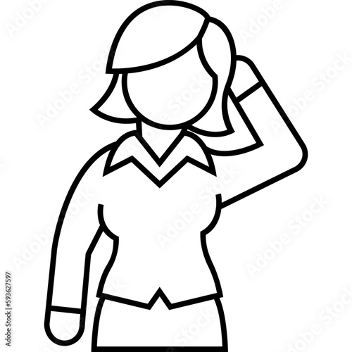 Dubious Businesswoman LIne Icon
