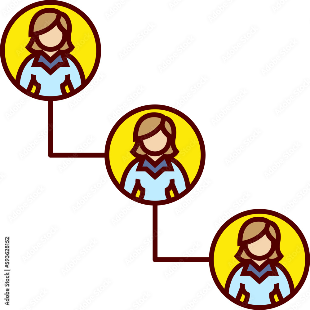 Business Chain of Command Color Icon Business Chain of Command Color Icon