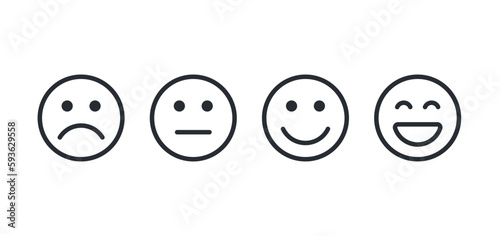 Smile icon. Profile icon. Happy smile. Emoticon face. Happy symbol. Face pictogram. Vector emoji. Good mood. Positive emoji. Ui elements. Smile sign. Smiley. Laugh. Happy emoji. Sad face. Mood icon.