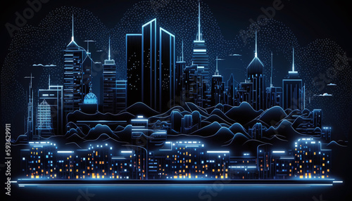 Smart city concept. Telecomunication internet mobile cloud 