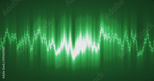 Abstract green energy equalizer from particles and dots abstract background