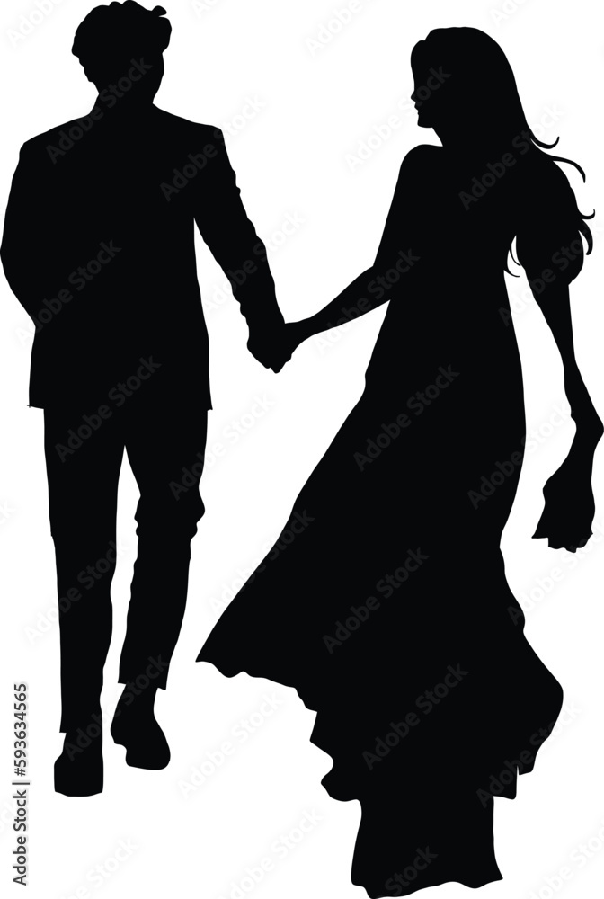 silhouette of a couple love