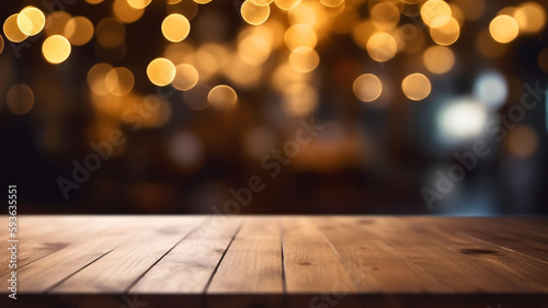 A table with a blurry background