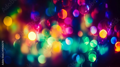 Colorful lights in a dark background