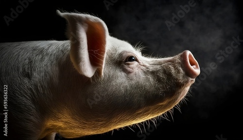 pig side view animal