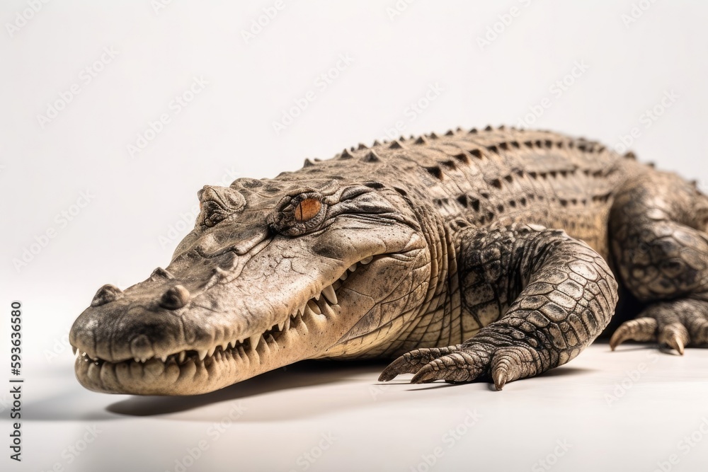 Fototapeta premium Alligator isolated on White Background Generative Ai