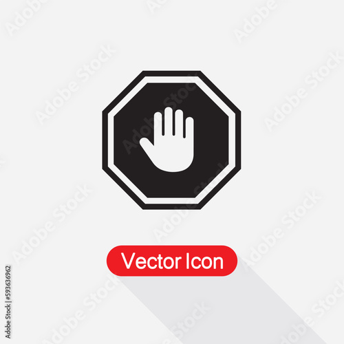 Wallpaper Mural Do not enter stop sign with hand Vector Illustration Eps10 Torontodigital.ca