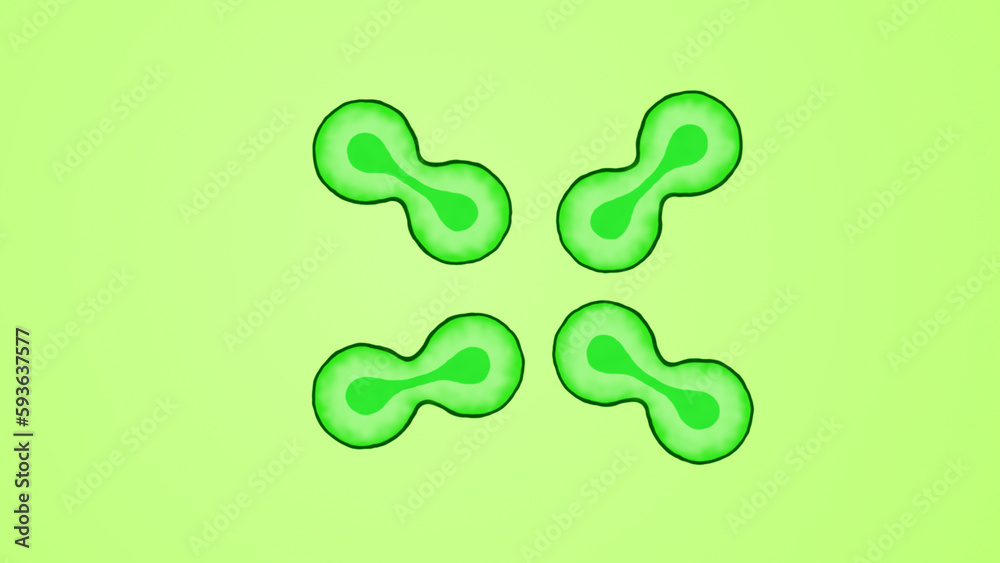 Illustration of Multiple Light Green Color Biology Cells Dividing Illustration of Multiple Light Green Color Biology Cells Dividing