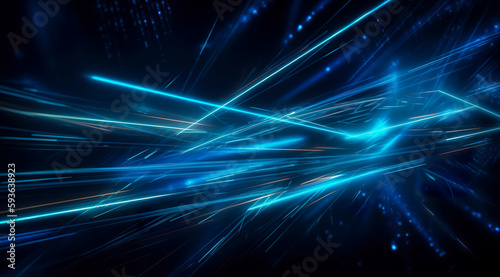 Blue Digital cyberspace and digital data network connections concept. digital abstract background. Generative AI