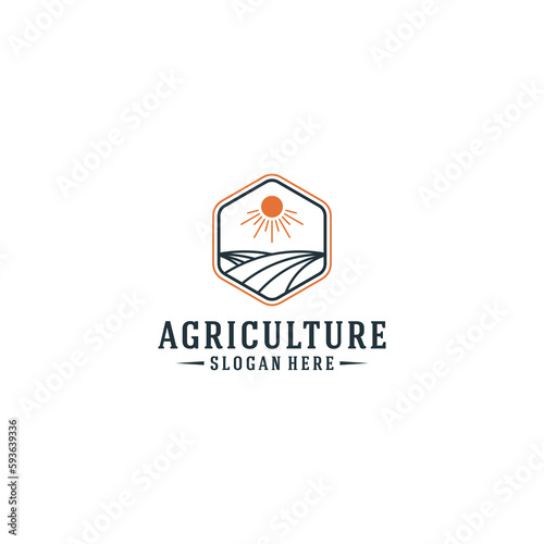 Agriculture and farming logo template vector in white background
