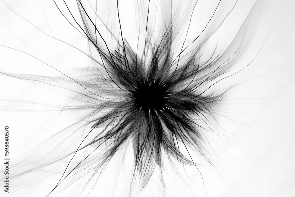 Black and white artistic conceptual illustration of a beautiful flower or floral element closeup. Generative AI Black and white artistic conceptual illustration of a beautiful flower or floral element closeup. Generative AI