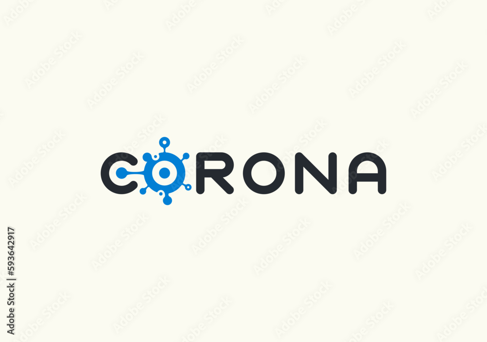 logotype mark with corona virus infection in letter C symbol