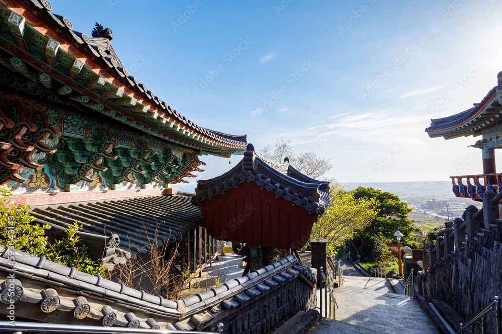 Sanbangsan Mountain temple at Jeju Island South Korea. Sanbangsan Mountain temple at Jeju Island South Korea.