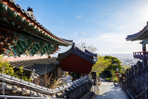 Sanbangsan Mountain temple at Jeju Island South Korea. © Nattawat