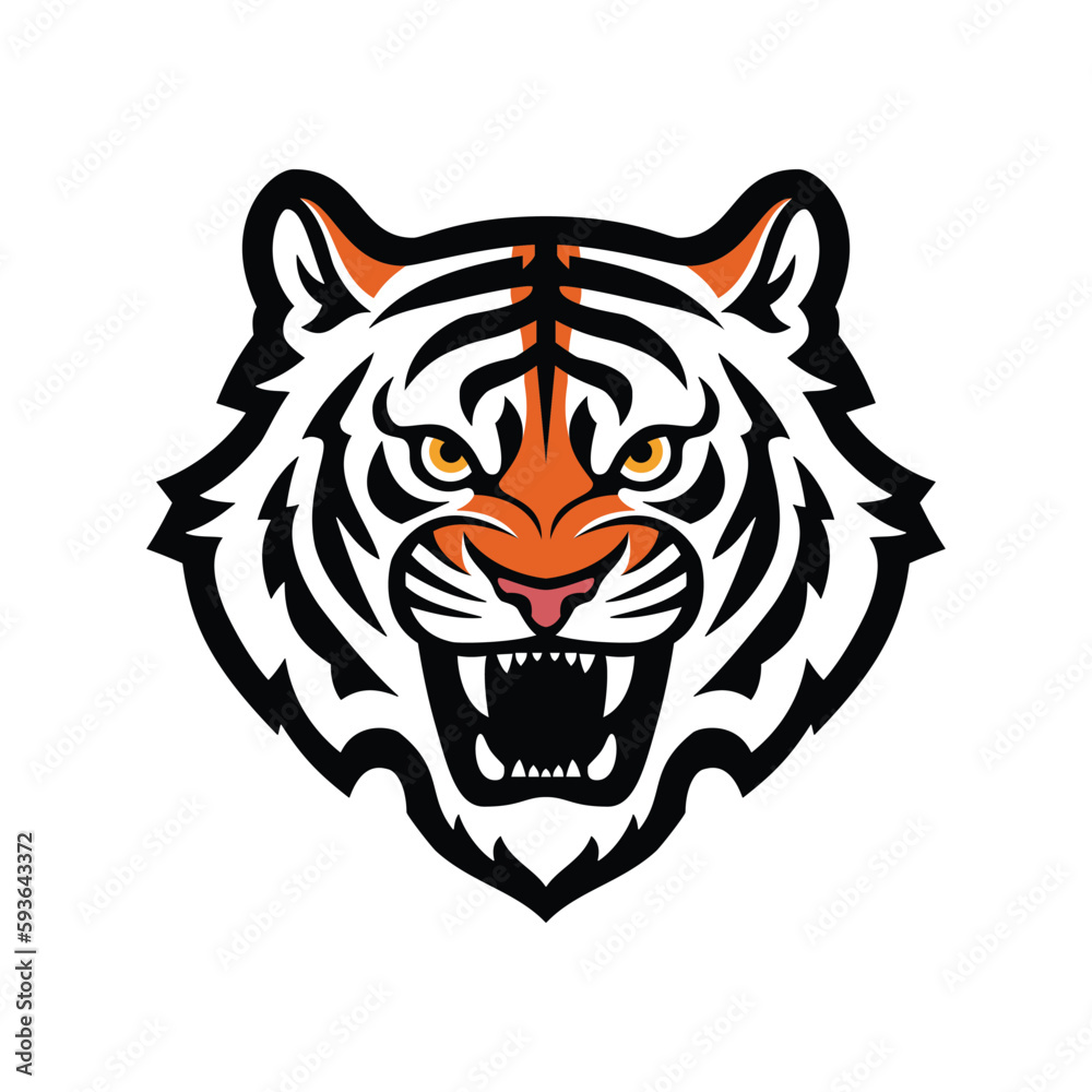 tiger head angry mascot vector logo tiger head angry mascot vector logo