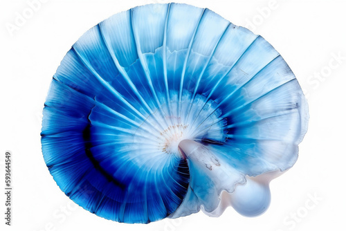 Abstract illustration of a beautiful seashell isolated on a white background. Generative AI
