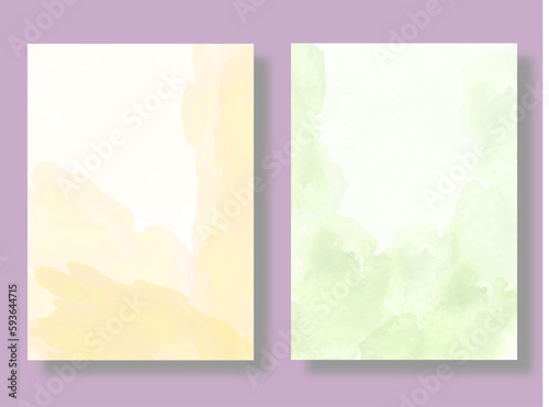 Watercolor abstract template background set. Hand drawn illustration isolated on white. Vector EPS.