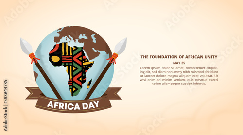 Africa Day background with Africa map and pattern