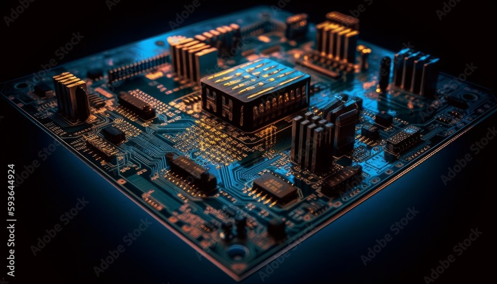 Electronic Circuit Board with Processor, Generative AI