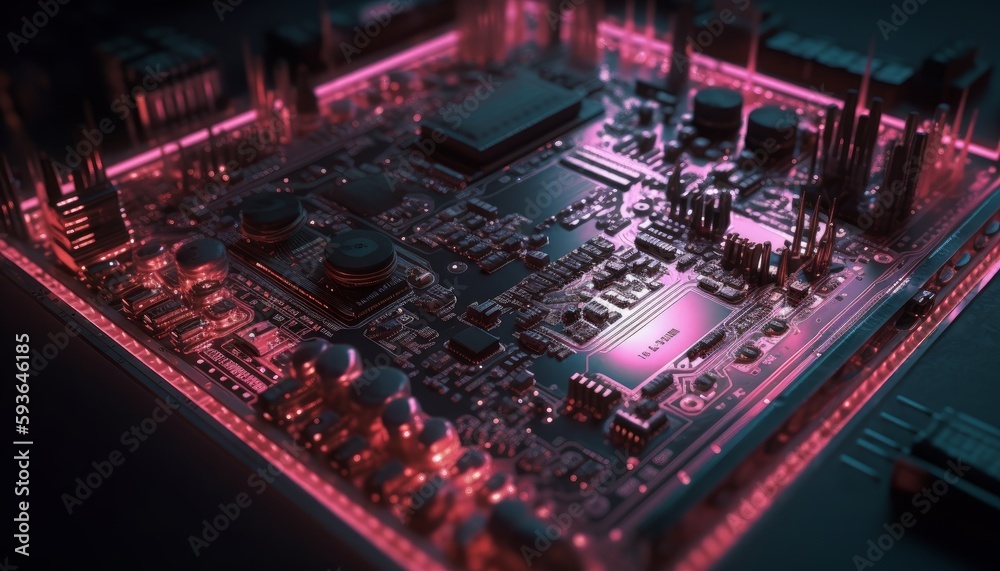 Electronic Circuit Board with Processor, Generative AI