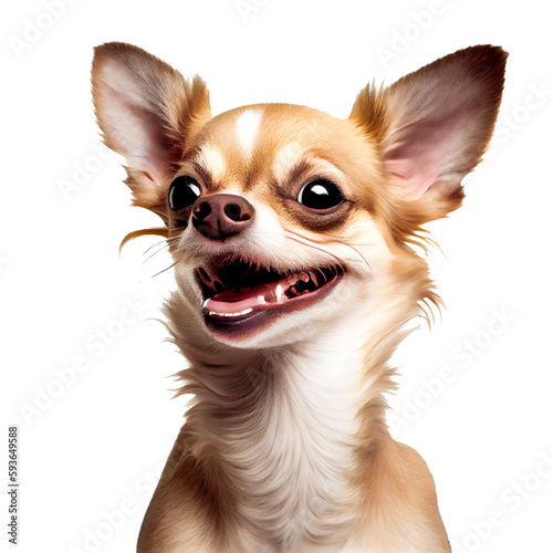 chihuahua dog portrait on transparent background generative AI