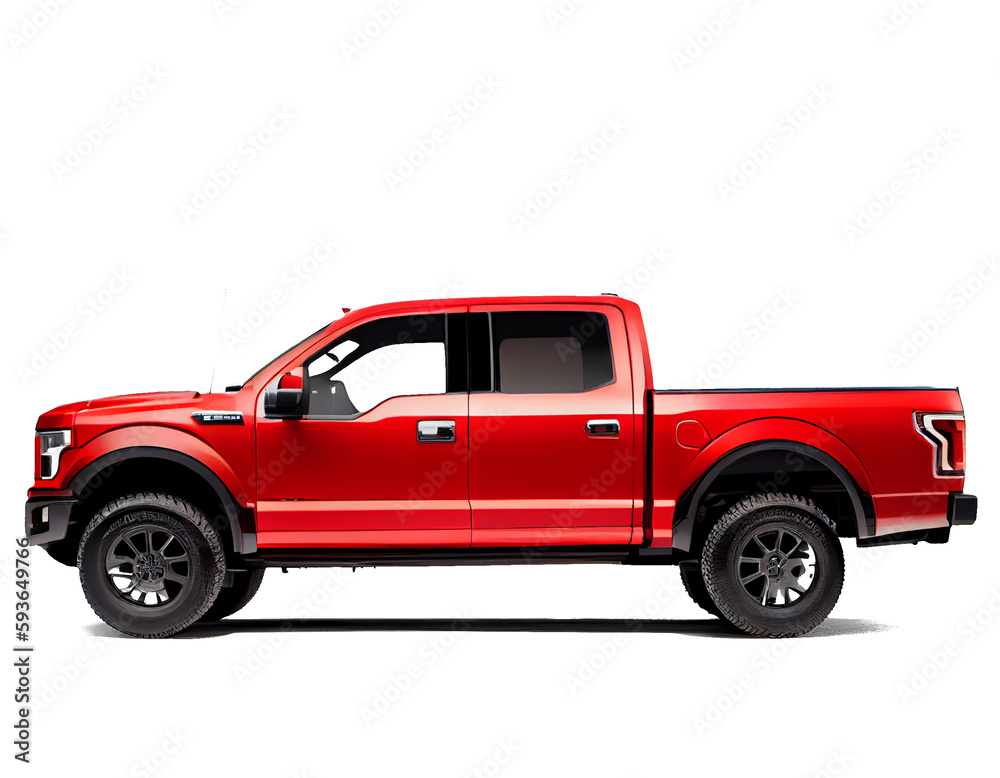 red truck on transparent background generative AI